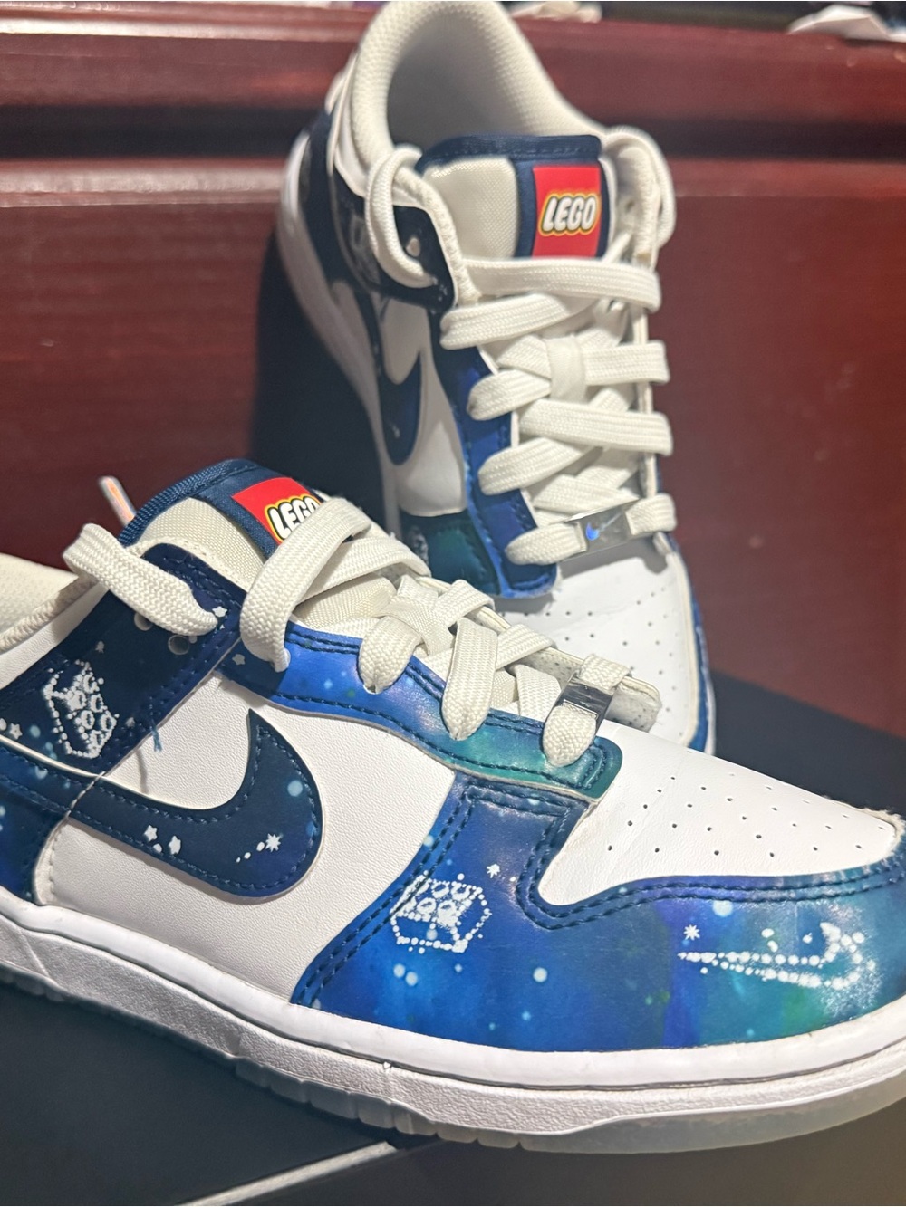 Lego Kids Blue and White Galaxy-Print Sneakers